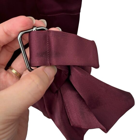 Babaton Satin Cargo Pants Women’s Size 00 Burgundy Utility Trousers Y2K - Picture 14 of 14